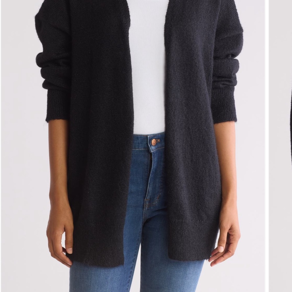 NWOT Melrose and Market Black Open-Front Oversized Cardigan